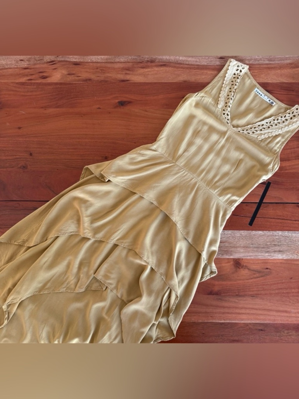 Chic High-Low Dress in mustard yellow by 8000 Nerves for ModCloth